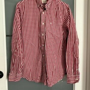 Brooks Brothers Red and White Checkered Men's Shirt
